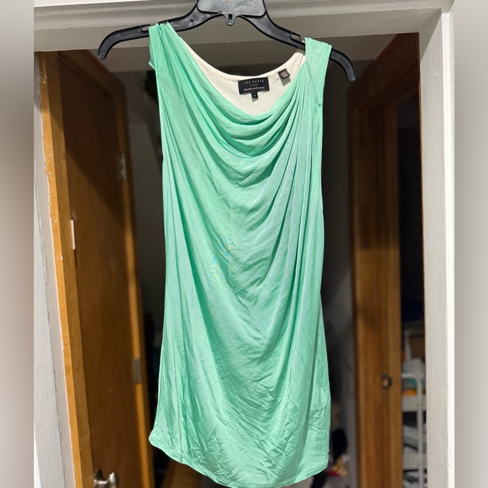 Stunning GUC Ted Baker Green Draped Tank stunning and flattering